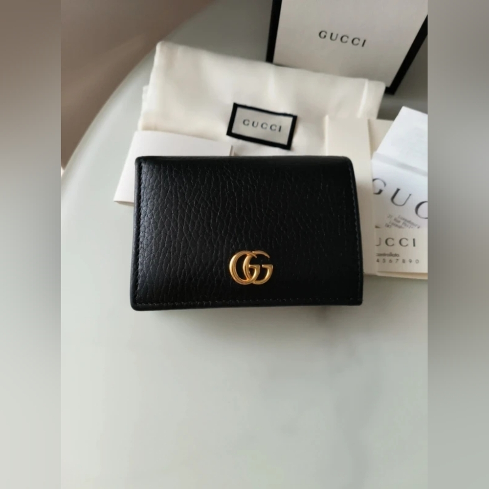 Gucci GG Marmont Black Leather Coin Wallet